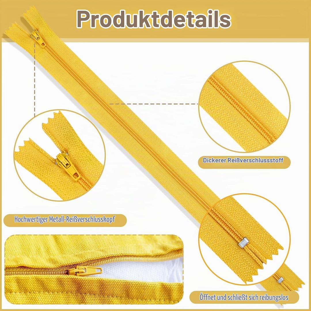 Reissverschluss, 24 Farben Nylon Reissverschlüsse, 15cm 20cm 25cm 30cm lang, 2.5cm breit für Kleidun