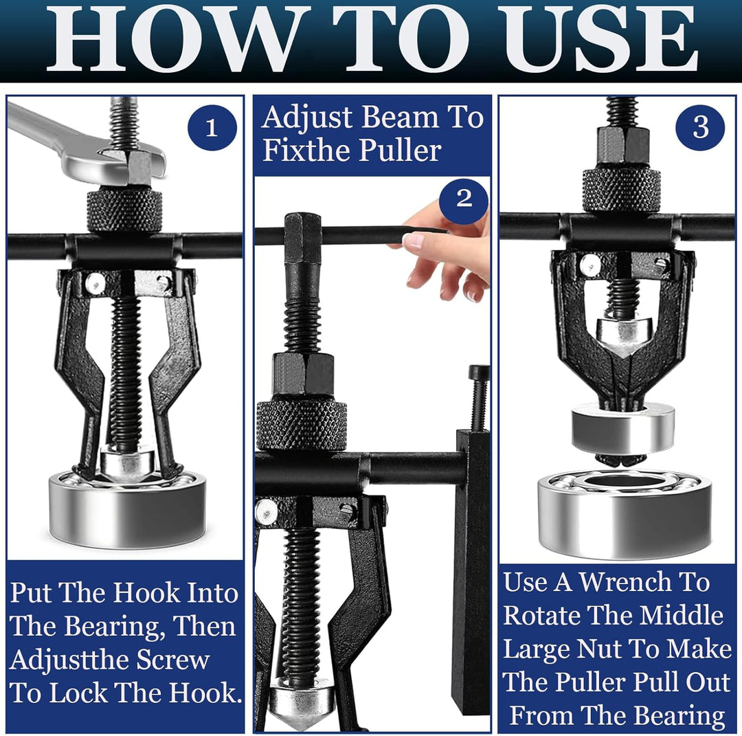 Thsakzo Abzieher Werkzeug,Innenlager Abzieher Mit 3 Backen,Scheibenwischer Abzieher,Zweibacken Zahnr