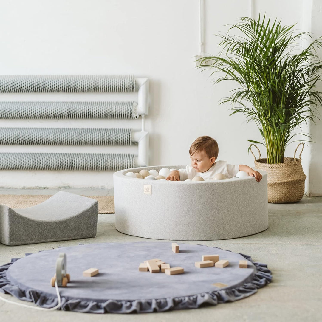 MEOWBABY Bällebad Baby - Rund 90x40cm Ball Pit für Kinder ab 1 Jahr mit 300 Bälle - Weiches & Sicher