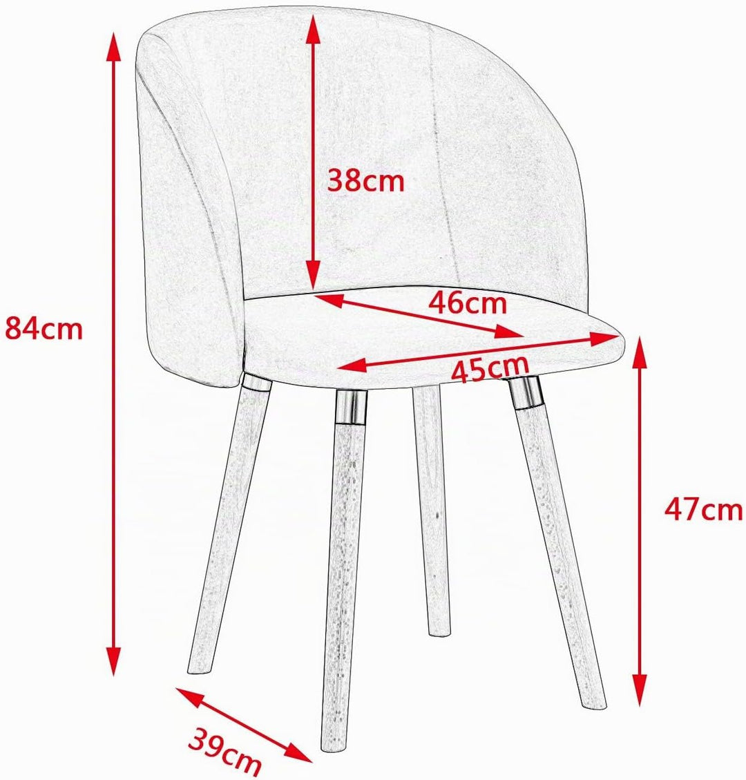 WOLTU Esszimmerstuhl 1 Stück Küchenstuhl Wohnzimmerstuhl Polsterstuhl Sessel, Armlehnstuhl mit Rücke