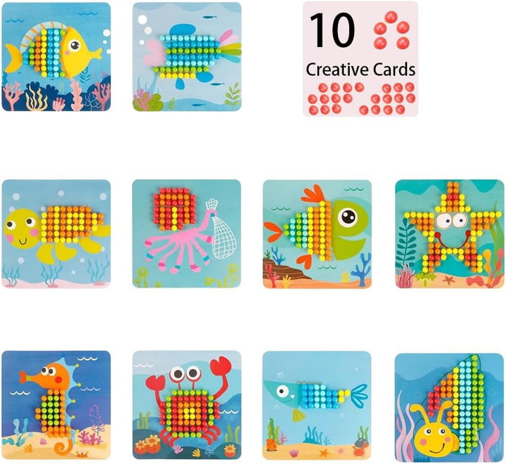 RANJIMA Mosaik Steckspiel, Mosaik Bastelset Kinder, Steckspiel ab 3 4 5 Jahre,Mosaik Steckspiel Pegb