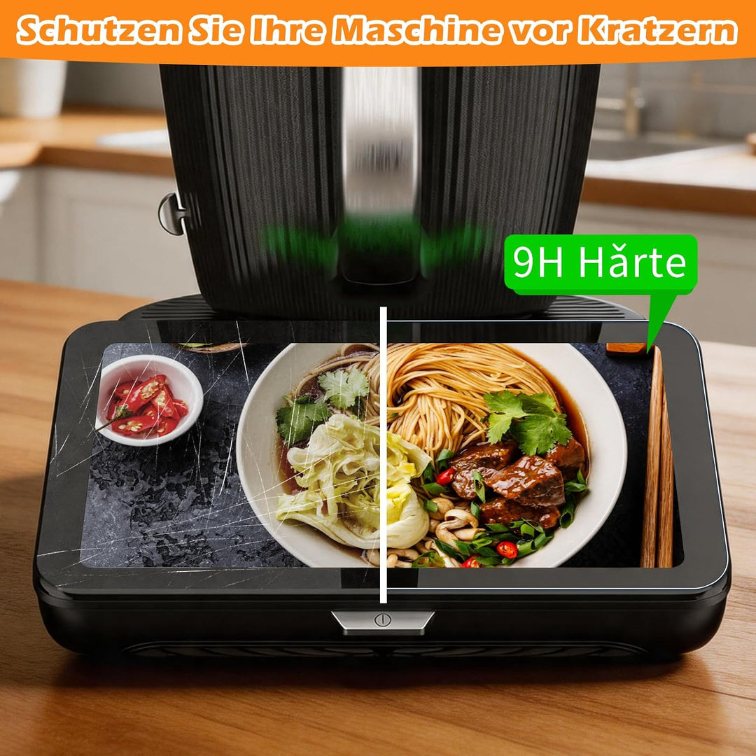 3-in-1 Displayschutz Set für Thermomix TM7 – Silikon Displayabdeckung + 2x 9H Panzerglas Schutzfolie