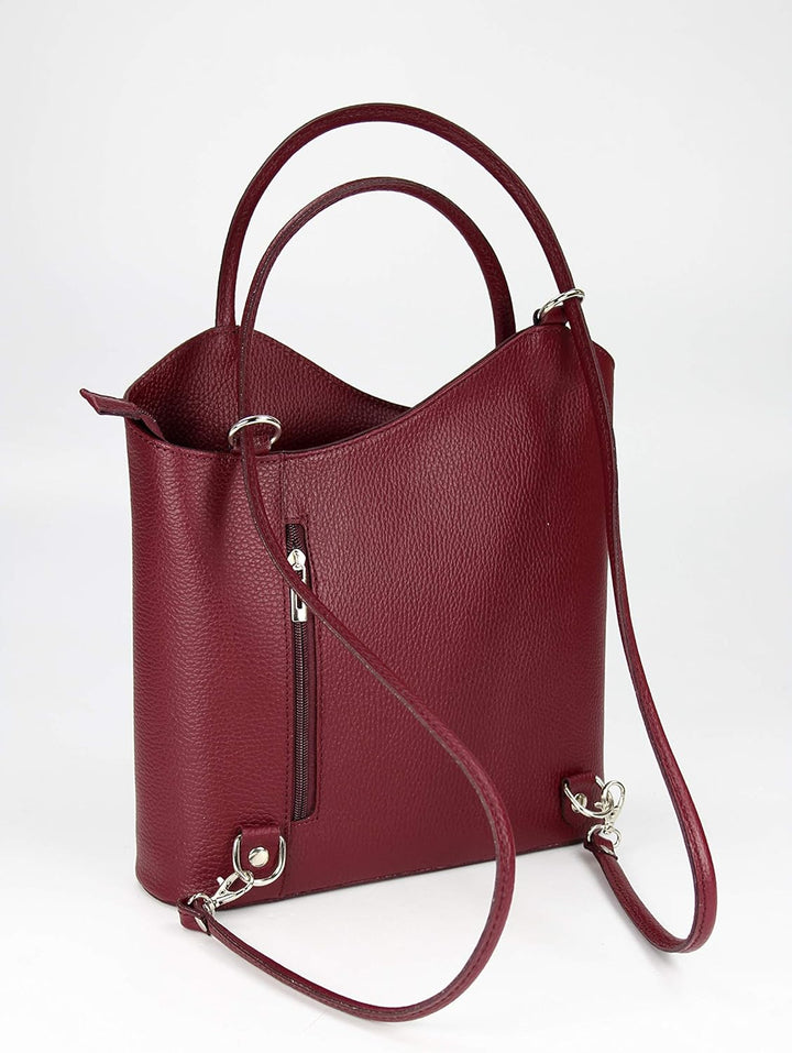 Belli italienische Ledertasche Backpack Classic 2in1 Damen Rucksack Leder Handtasche made in italy S