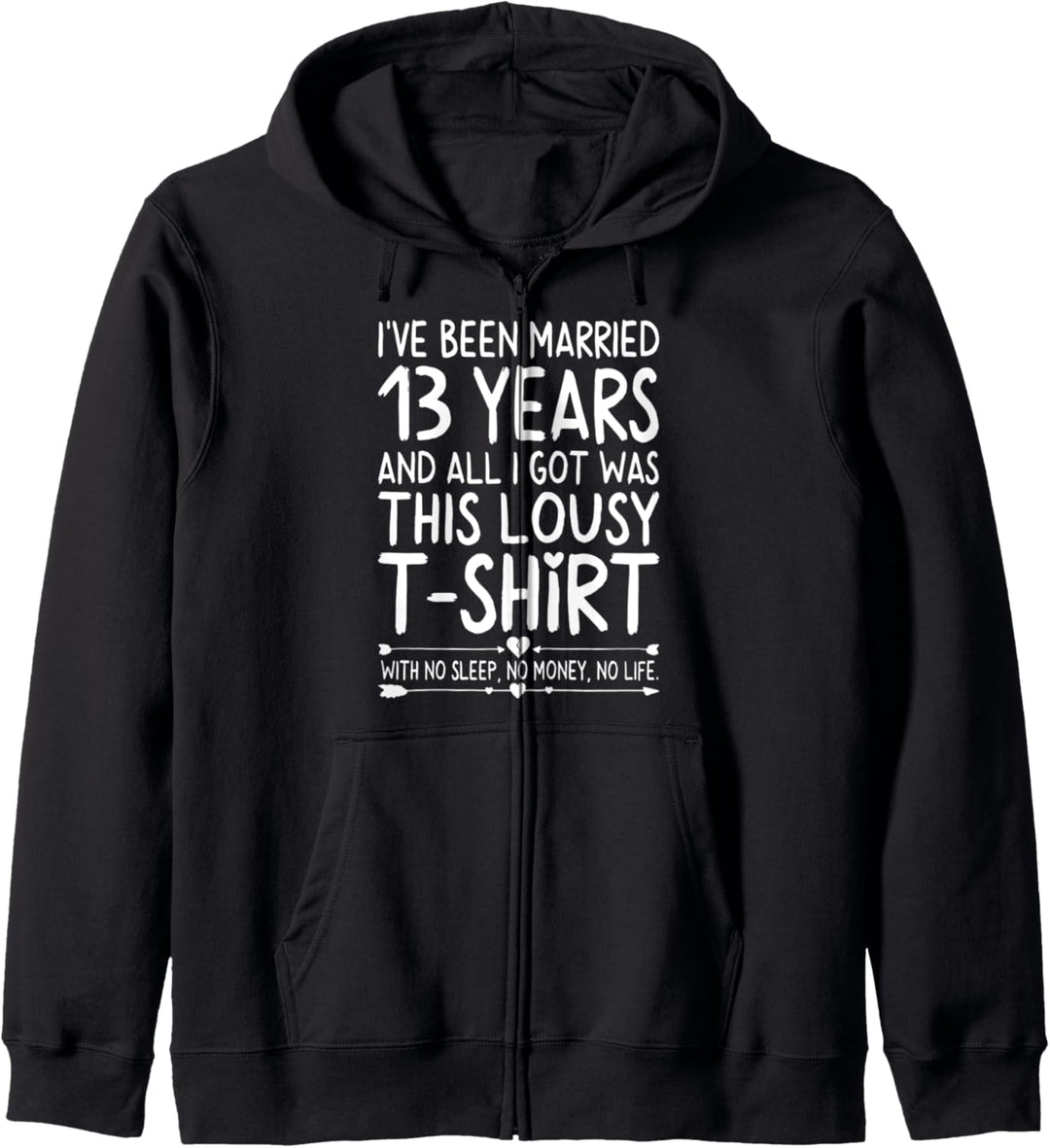 13th Wedding Anniversary Shirt for Her Him Wife and Couples Kapuzenjacke