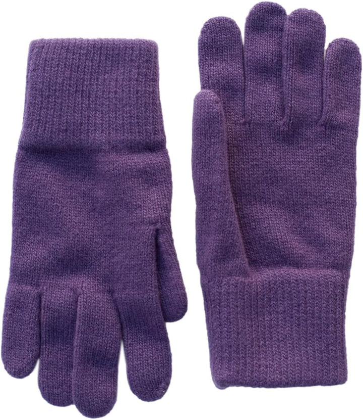 FosterNatur, Merino Damen Wollhandschuhe/Fingerhandschuhe, 100% Wolle Merino extrafein 7 Violett, 7
