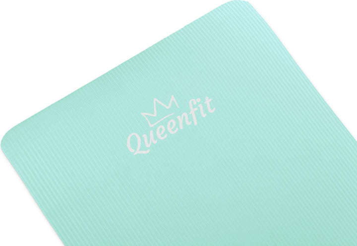 Queenfit NBR Yogamatte - Trainingsmatte 180x61cm - Fitness - Gymnastikmatte - Tragegurte - Pilates -