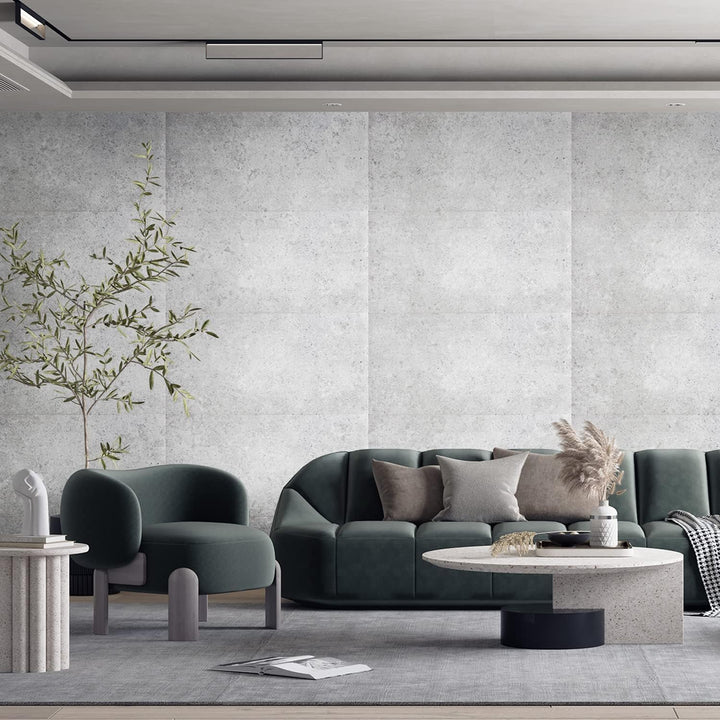 Decosa Wandpaneel Betonoptik in Hellgrau - 64 Platten = 16 m2 - Wandpaneele in Beton Dekor - Wand Pa