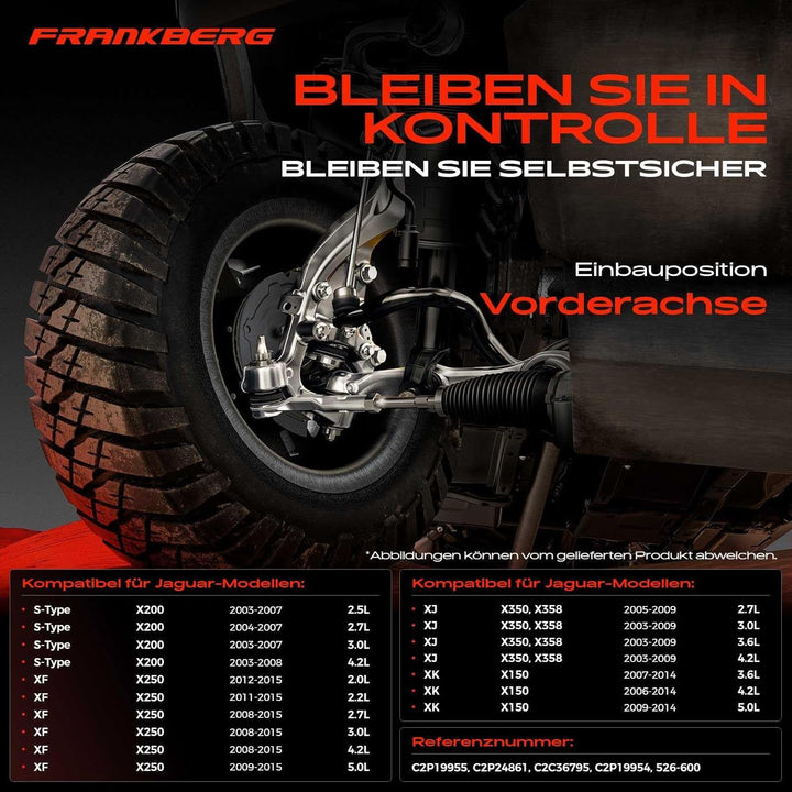 Frankberg 1x Querlenker Vorne unten Rechts Kompatibel mit S-Type X200 2003-2008 XF 2008-2015 XJ 2003