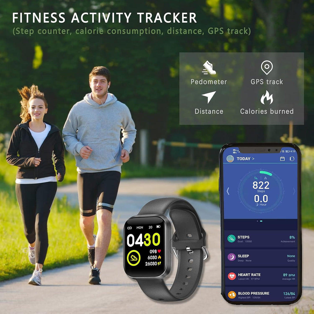 SUPBRO Fitness Tracker Smartwatch Wasserdicht IP68 Fitness Armband 1,54" Farbbildschirm Aktivitätstr