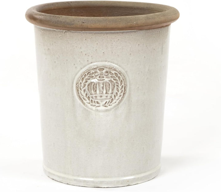 Teramico Pflanzgefäss Blumentopf Übertopf mit Kronen 25 x 28cm aus Keramik hochwertig glasiert -abso