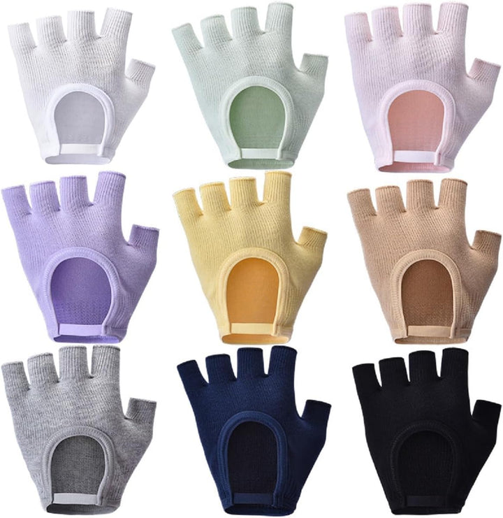 Anti-Rutsch Fingerlose Yoga-Handschuhe – Ideal für Pilates, Barre, Air Yoga und Fitness-Workouts – A