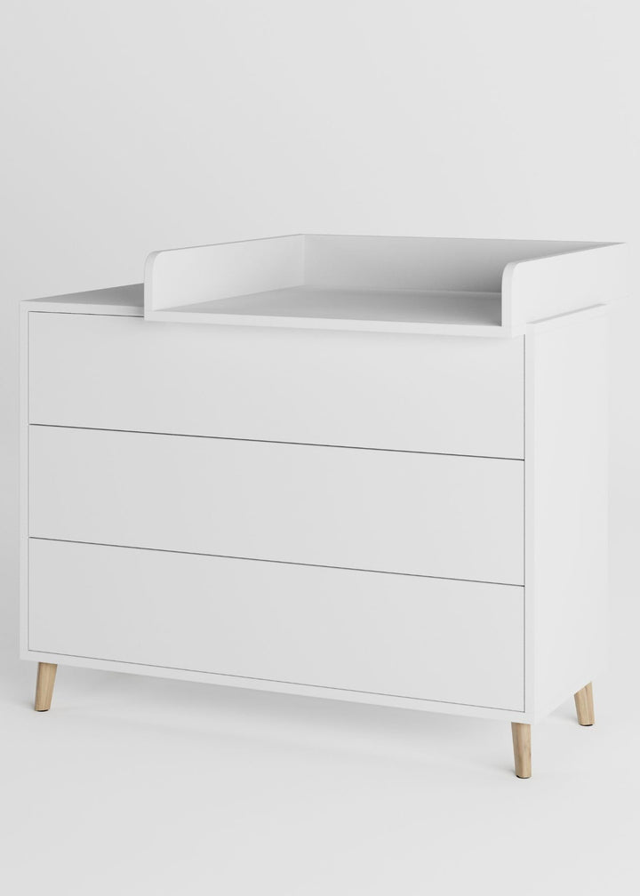 Sämann Wickelkommode EDEN – Push-to-Open, Touch-Close, abnehmbarer Wickelaufsatz & Schubladen mit Fä