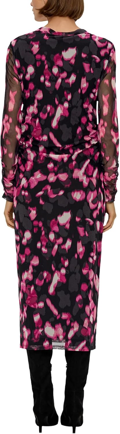 s.Oliver Mesh-Kleid mit Raffung 32 99a3_schwarz, 32 99a3_schwarz