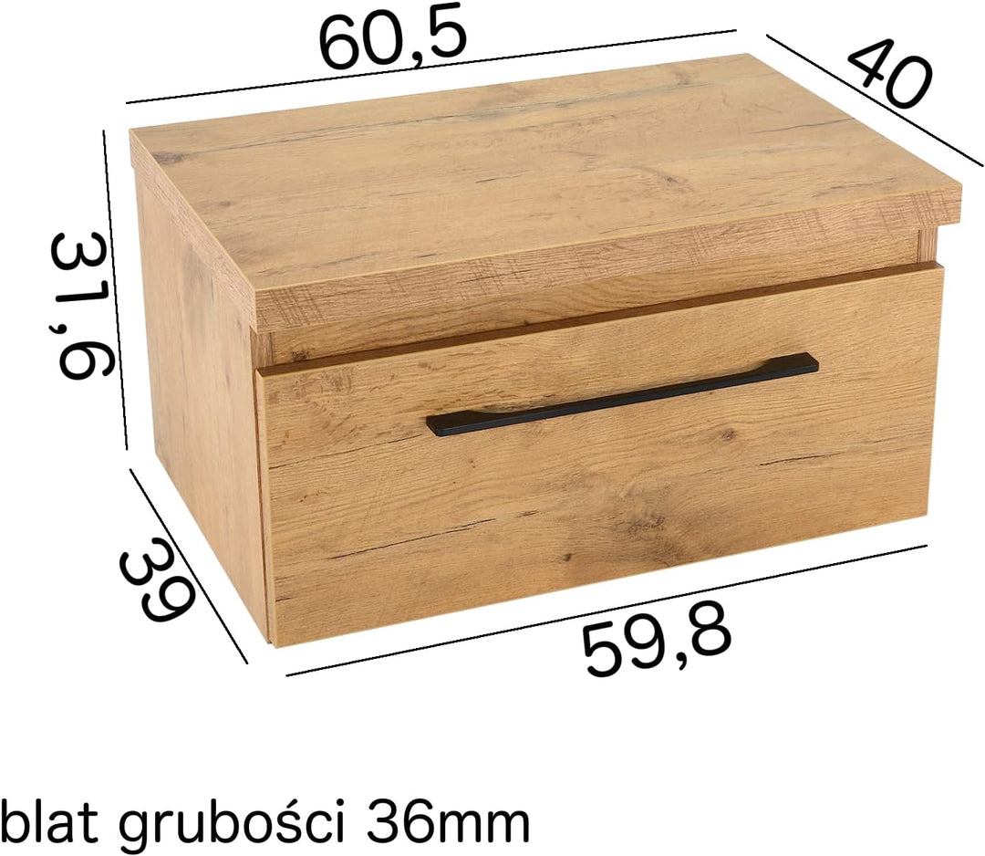 paplinskimoebel Badezimmer Badmöbel Unterschrank Schrank Waschbecken + Waschtisch klein 60 x 39 x 32