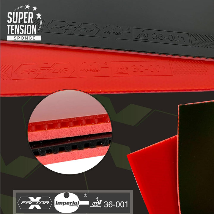 Imperial Factor Speed | Offensiv Tischtennisbelag | Noppen innen | Wettkampf & Training | ITTF Zulas