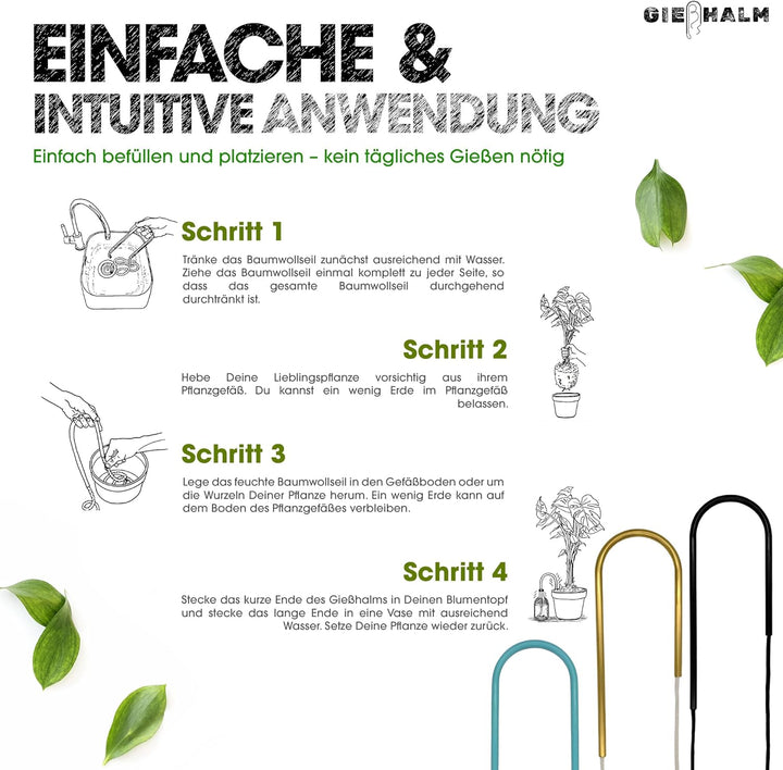 zuverlässige Bewässerung von Zimmerpflanzen, elegantes Design, gleichmässige Wasserzufuhr (Mint, Gro