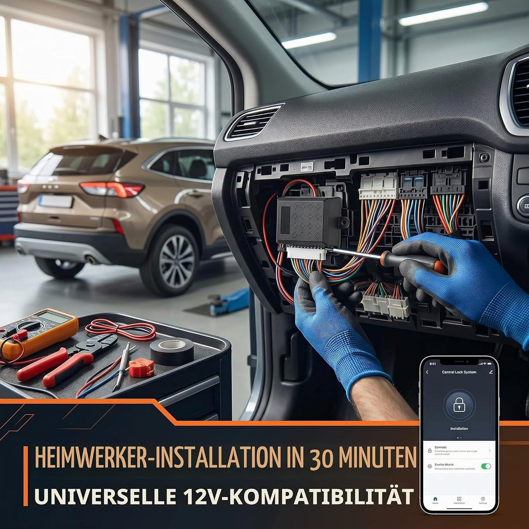 Shkalacar 12V Universal Auto Zentralverriegelung,Zentralverriegelung Türschloss Fahrzeug Schlüssello