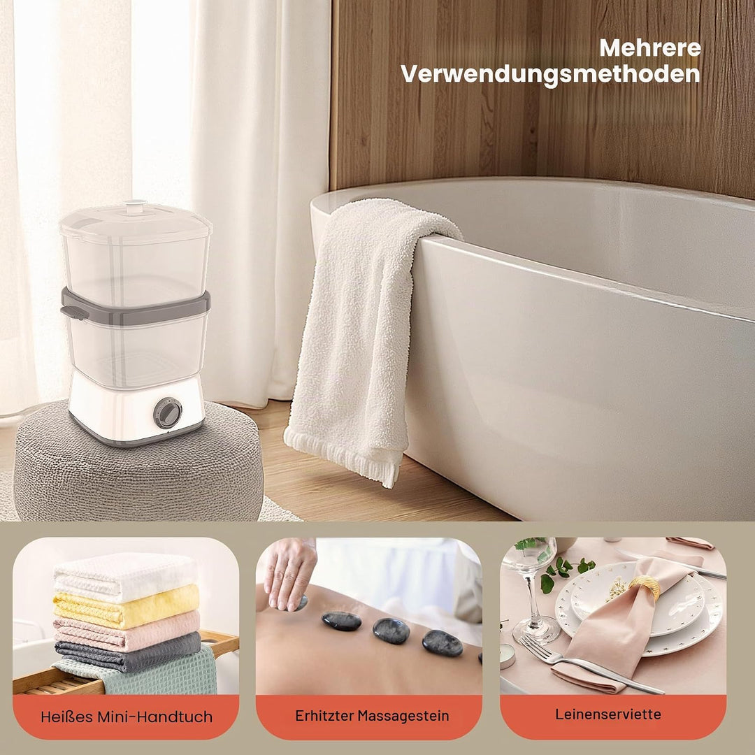 2-in-1-Handtuchwärmer 6L, grosses Fassungsvermögen, Dampfgarer für heisse Handtücher, einfache und v