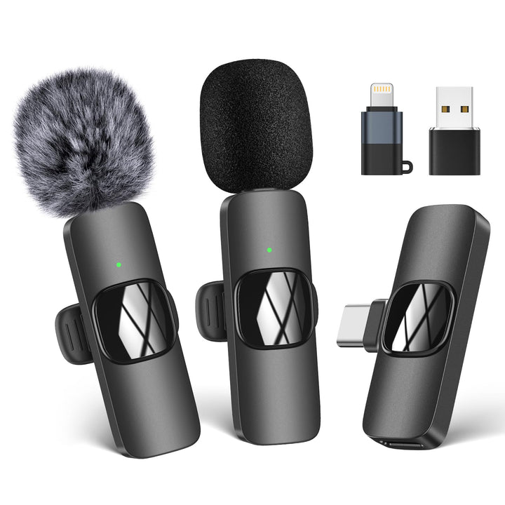 HMKCH Kabelloses Lavalier Mikrofon für Handy/iPhone/Computer, Wireless USB C Ansteckmikrofon für Vid