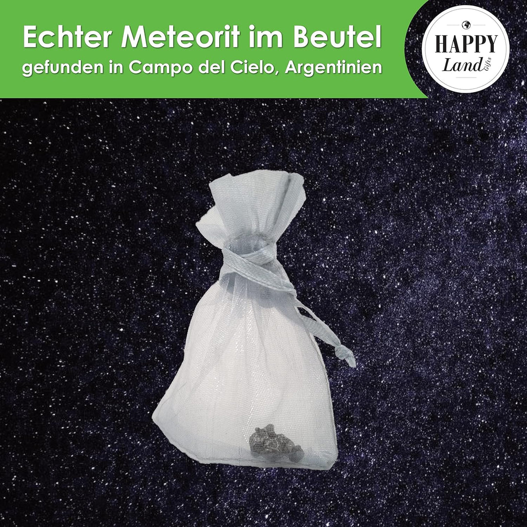 happylandgifts® Echte Sternschnuppe zum Danke Sagen | Echter Meteorit | Hochwertige Urkunde mit Wuns