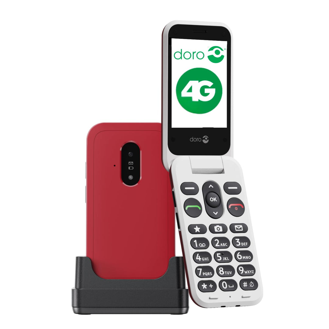 DORO Telefon – Doro Leva E22 – 4G Klapphandy für Senioren – 2,8 Zoll Display, kontrastreiche Tasten,