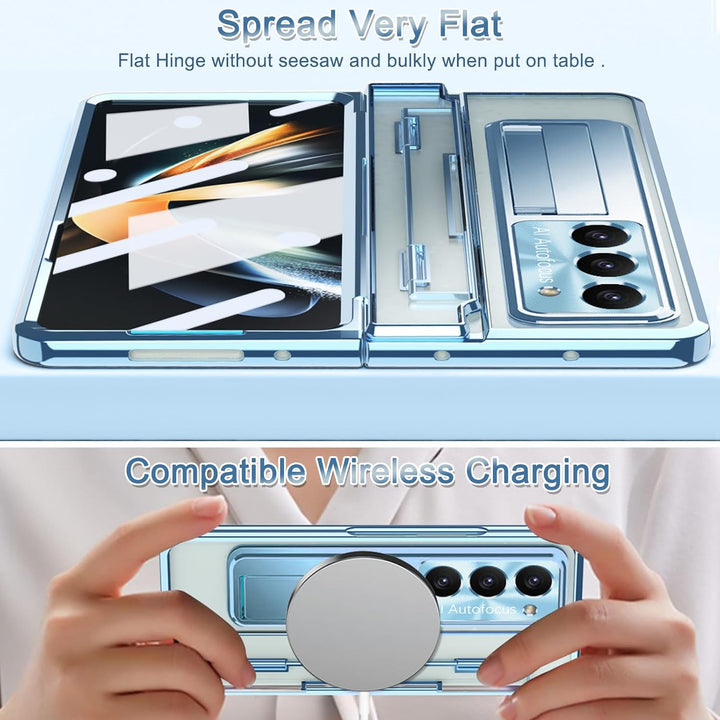 NINKI Kompatibel Samsung Galaxy Z Fold 6 Case mit S Stift Halter S Pen, Scharnier Displayschutz Hüll