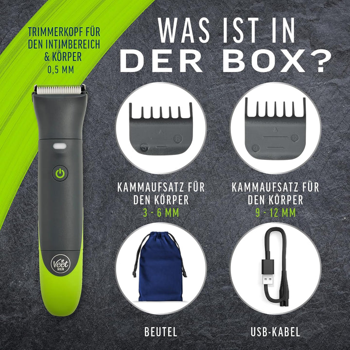 Veet Men Intimate Trimmer - Intimrasierer für Männer - Intim- und Körperrasierer für Intimbereich, G
