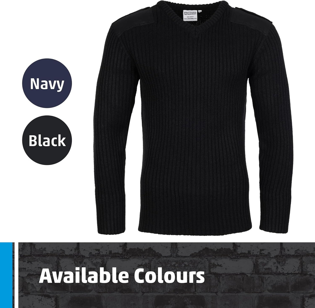 Castle Clothing 120 V V Hals Combat Jumper, schwarz, Grösse S Schwarz S, Schwarz S