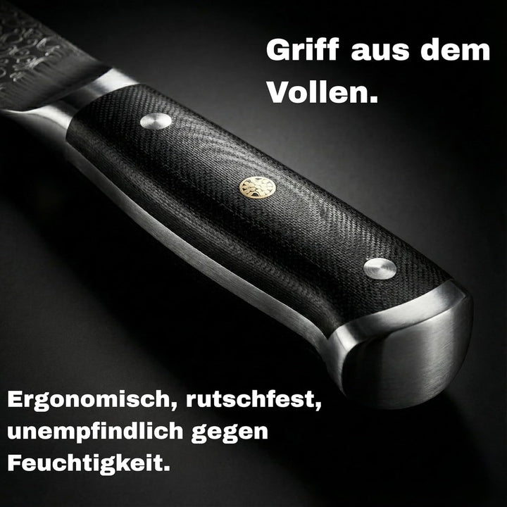 Damastmesser Profi Kochmesser 20cm-Klinge 67 Lagen Damaststahl, Japanisches Kochmesser extrem scharf