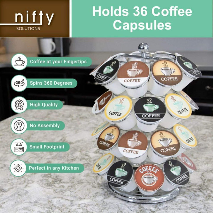 NIFTY 5636C 36 Capacity Carousel in Chrome K-Cup Karussell, stahl Chrome Einheitsgrösse, Chrome Einh