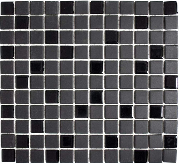 Mosaik Fliese Keramik schwarz unglasiert Glas für WAND BAD DUSCHE KÜCHE FLIESENSPIEGEL THEKENVERKLEI