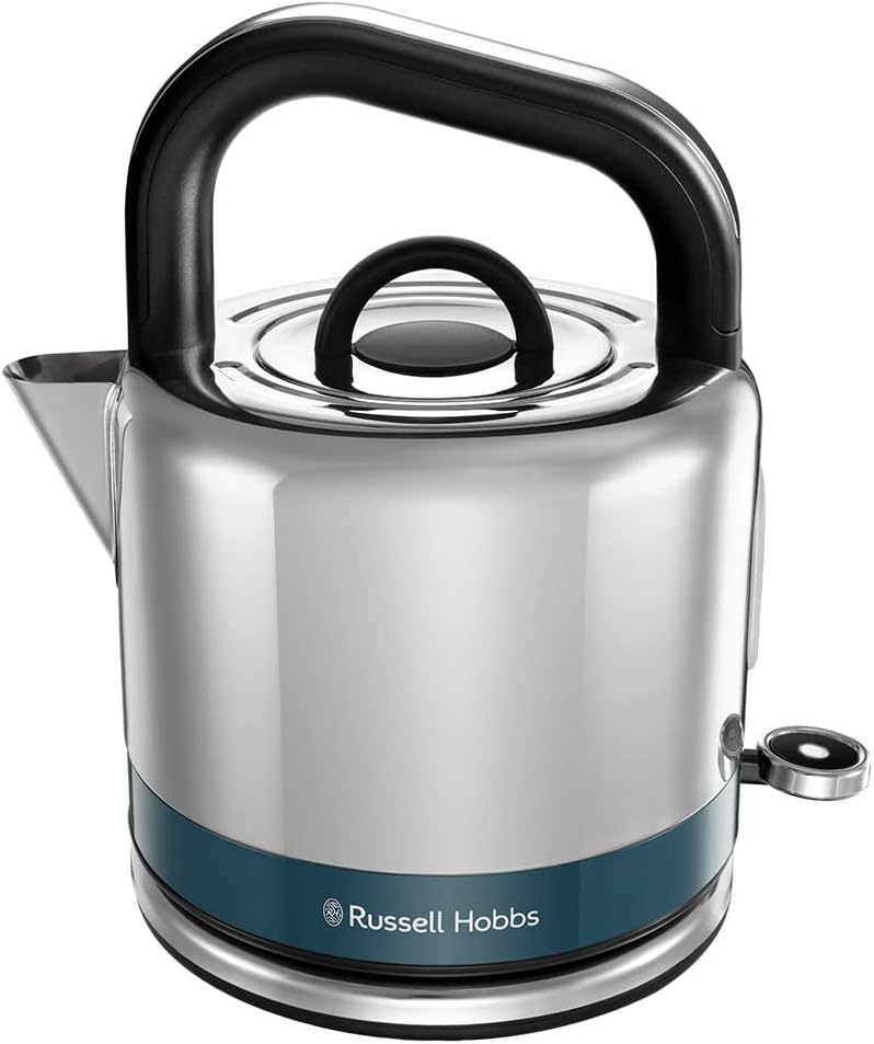 Russell Hobbs Wasserkocher [1,5l] Distinctions Edelstahl Ocean Blue (Schnellkochfunktion, herausnehm