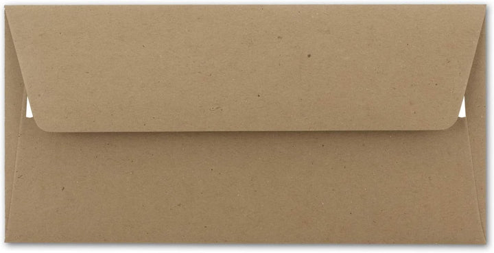 400x Kraftpapier Umschläge DIN Lang - Braun ÖKO - Haftklebung selbstklebend 11 x 22 cm - 120 g/m² Br
