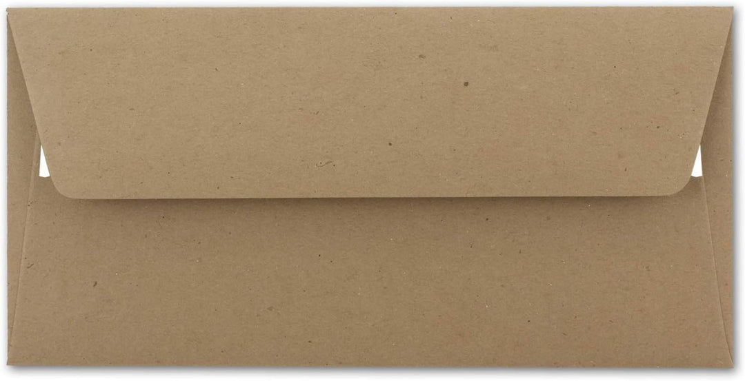 150x Kraftpapier Umschläge DIN Lang - Braun ÖKO - Haftklebung selbstklebend 11 x 22 cm - 120 g/m² Br