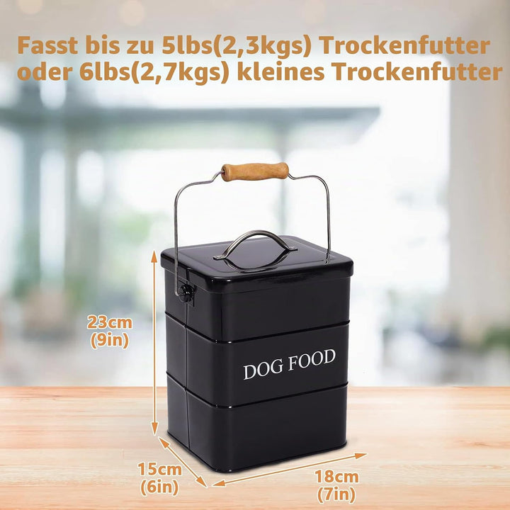 Geyecete - Futtertonnen für Haustierfutter, Vorratsbehälter mit Deckel und Schaufel, Metall futterbo