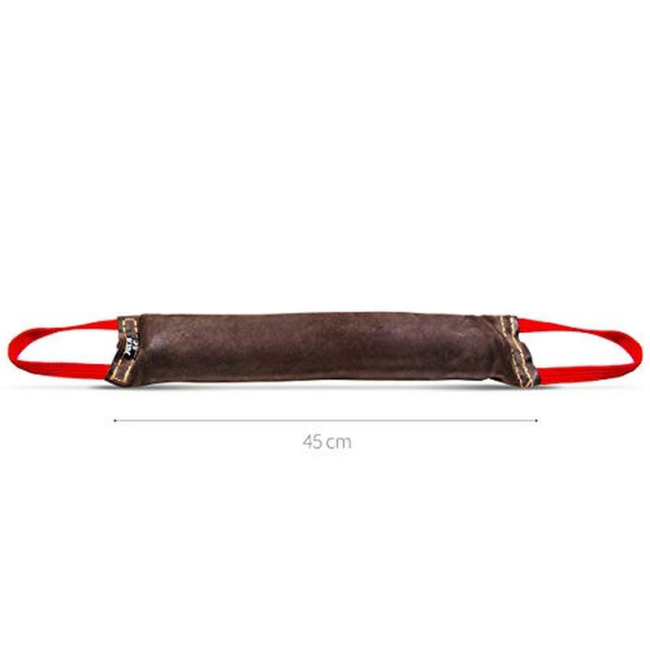 Julius-K9, 18545, Beisswurst, Leder 45 cm x 7 cm, innen genäht, Zwei Handschlaufen 45 cm x 7 cm inne