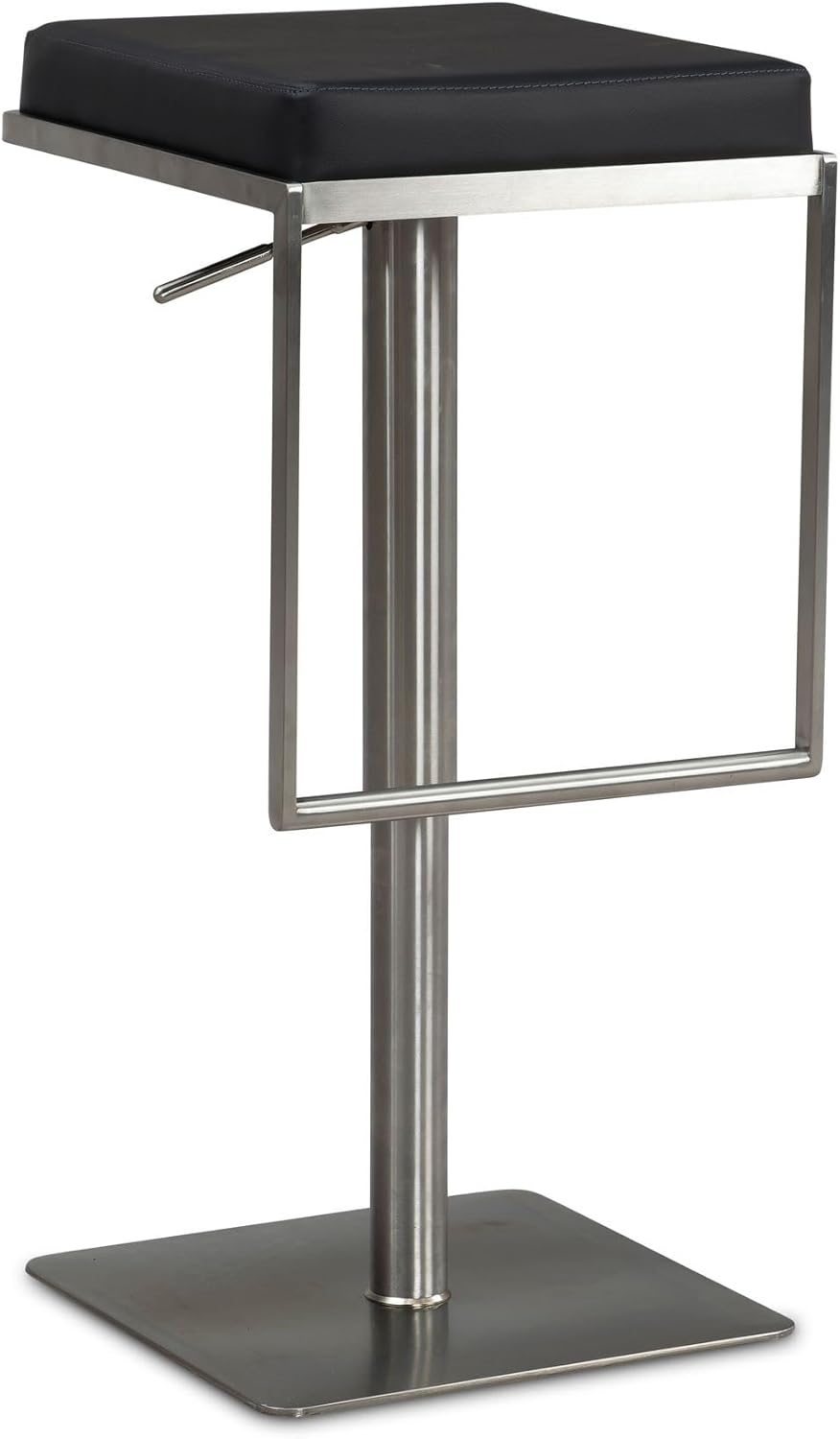 FineBuy Barhocker Schwarz Kunstleder Edelstahl Design Barstuhl Modern, Tresenstuhl Drehbar Gepolster