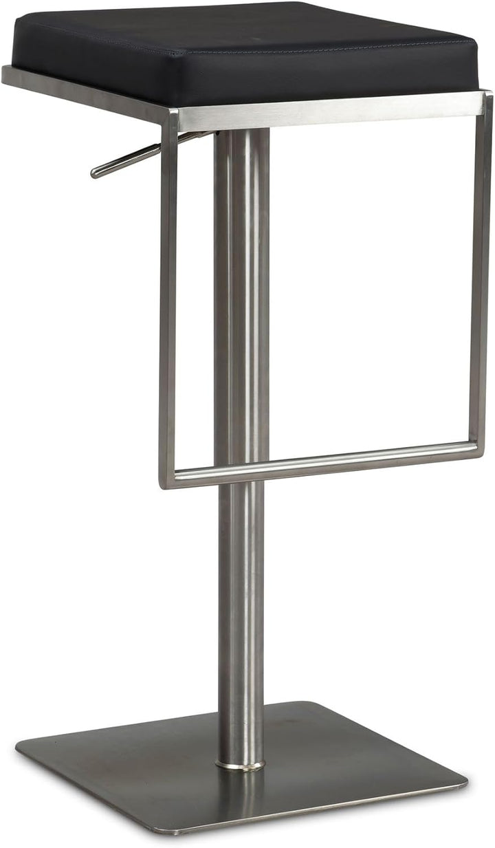 FineBuy Barhocker Schwarz Kunstleder Edelstahl Design Barstuhl Modern, Tresenstuhl Drehbar Gepolster