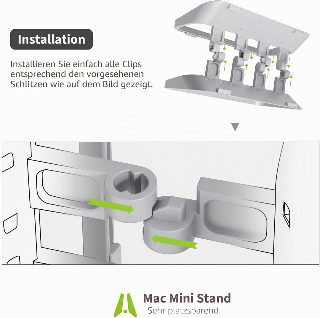 AFOOYO Mac mini Ständer - ABS Vertikale Halterung Desktop Ständer, Universal Fit für Mac mini 2010-2