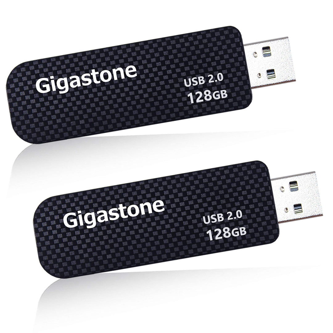 Gigastone V30 USB-Stick 128GB 2 Stück Speicherstick USB 2.0 Für PC/Tablet/TV/Auto (Schwarz) 128 GB 2