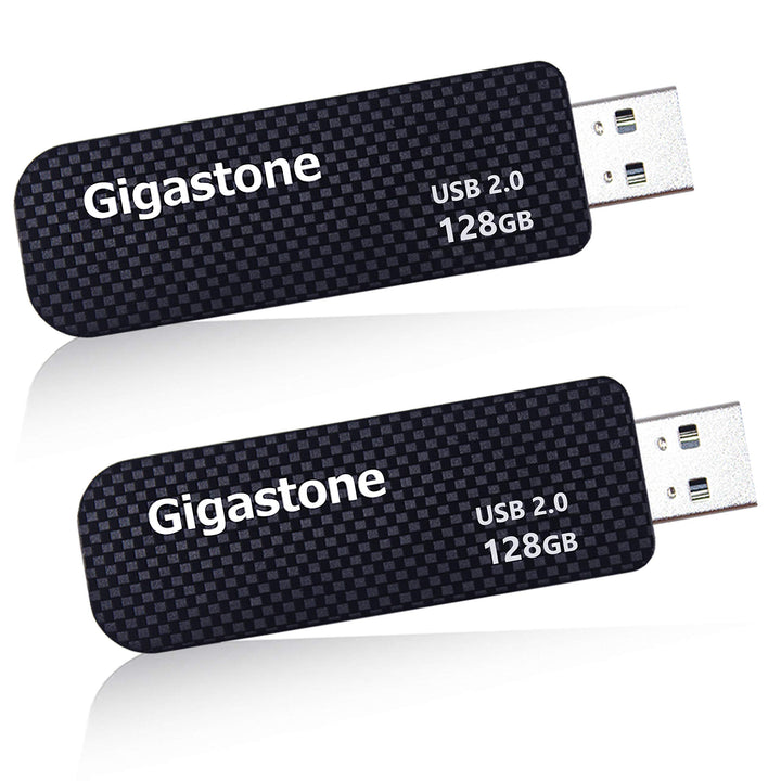 Gigastone V30 USB-Stick 128GB 2 Stück Speicherstick USB 2.0 Für PC/Tablet/TV/Auto (Schwarz) 128 GB 2