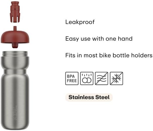 Mepal - Edelstahl Trinkflasche Pull Sport - Auslaufsicher - Mit einer Hand zu halten, öffnen und tri