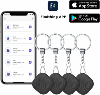 Nutale Findthing Schlüsselfinder Schlüssel Finden mit App Bluetooth Braun, iOS und Android, Communit