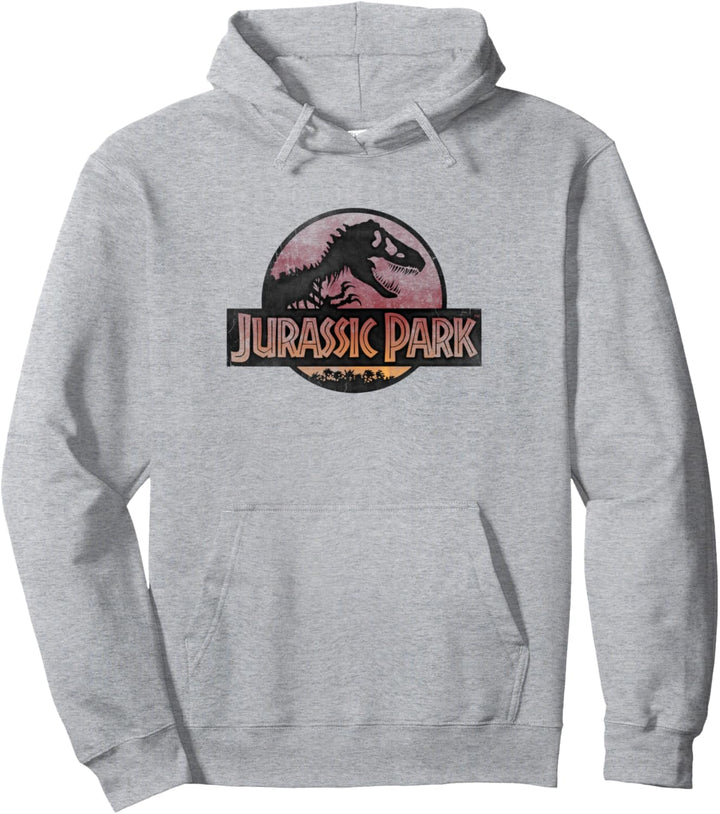 Jurassic Park Orange Gradient Sunset Logo Pullover Hoodie