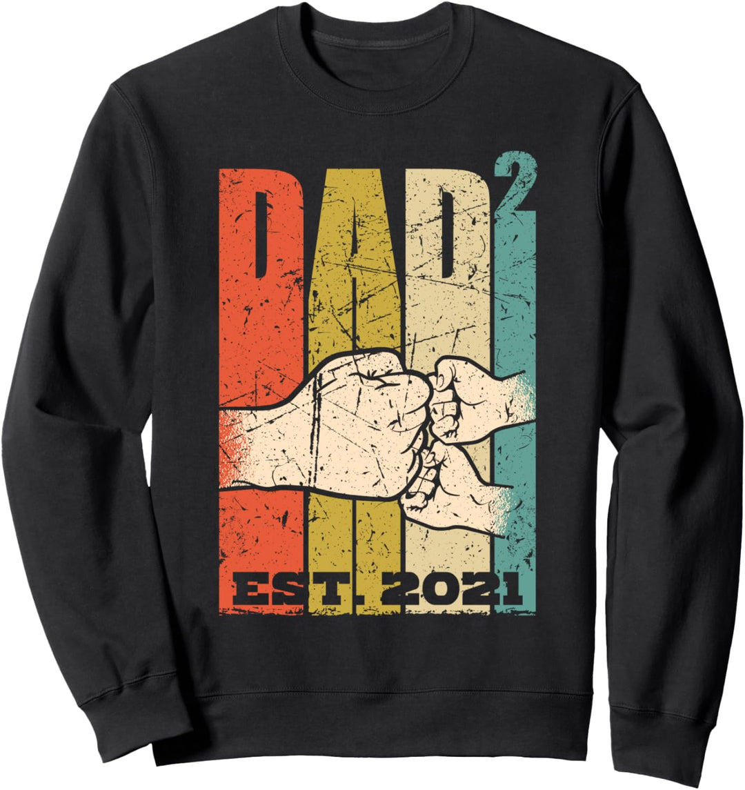 Dad hoch 2 Zwillingspapa Papa Zwillinge Vater Zwei Kinder Sweatshirt