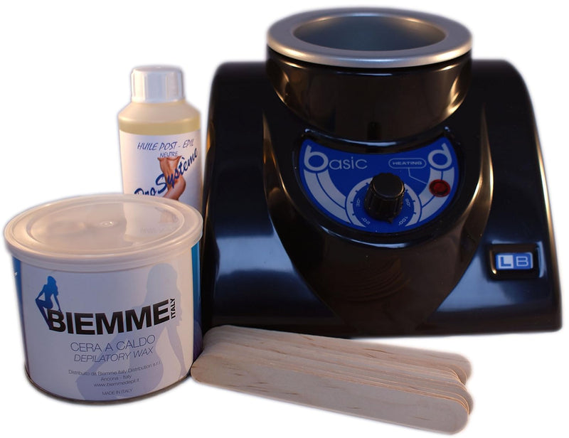 EPILWAX Wachs-Set komplett mit Warmwachs abziehbar ohne Streifen im 400 ml Glas 1570 g