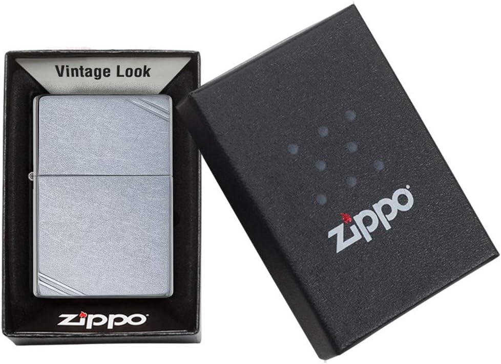 Zippo 267 Feuerzeug 60001317 Vintage Street, Chrome Benzinfeuerzeug, Messing Street Chrome, Street C