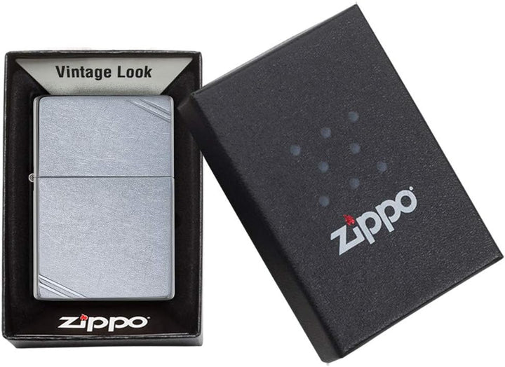 Zippo 267 Feuerzeug 60001317 Vintage Street, Chrome Benzinfeuerzeug, Messing Street Chrome, Street C