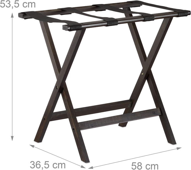 Relaxdays Kofferständer klappbar, aus Bambus, für Koffer und Gepäck, Kofferbock, HxBxT: 53,5 x 58 x