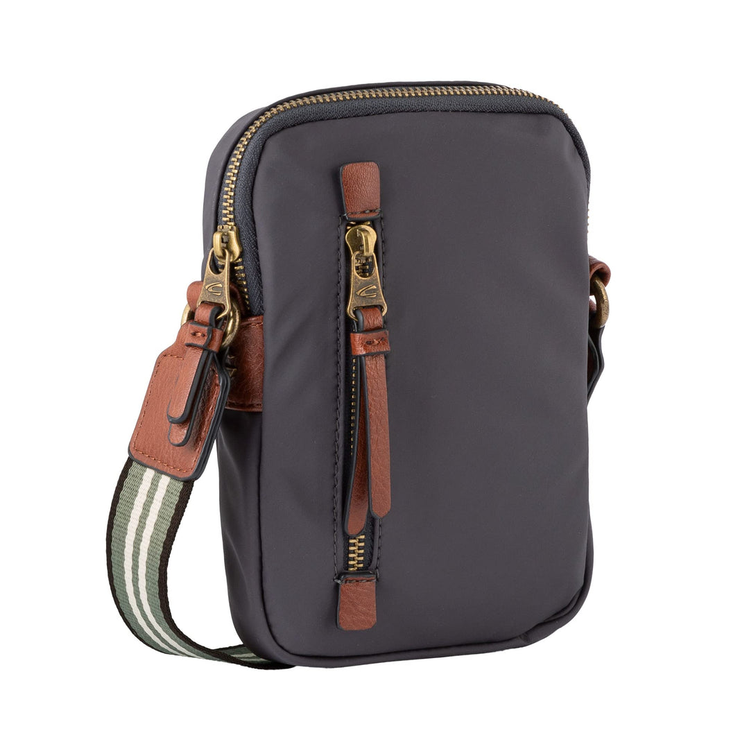 camel active bags Bari Damen Handytasche Umhängetasche Klein Grau Dark Grey 14x2,5x20, Dark Grey 14x